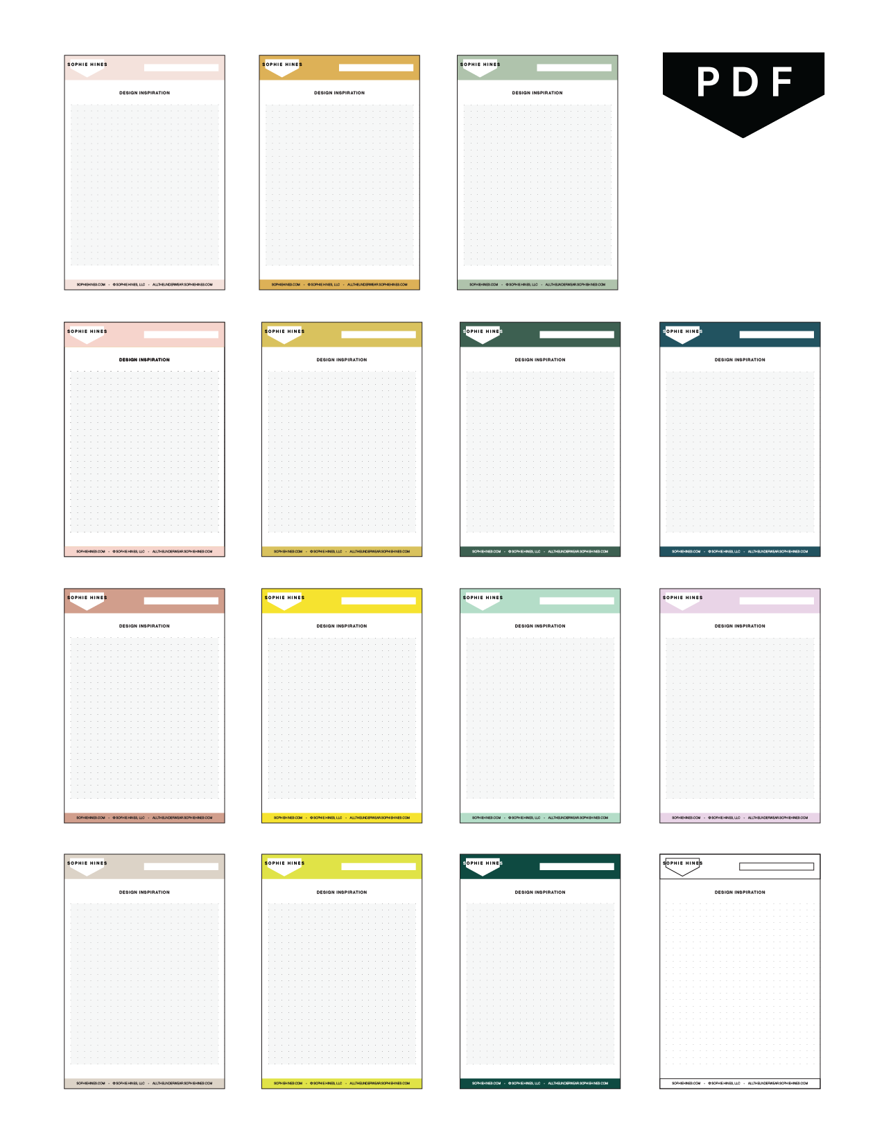 Design Development Sheets - Downloadable PDF + PNG