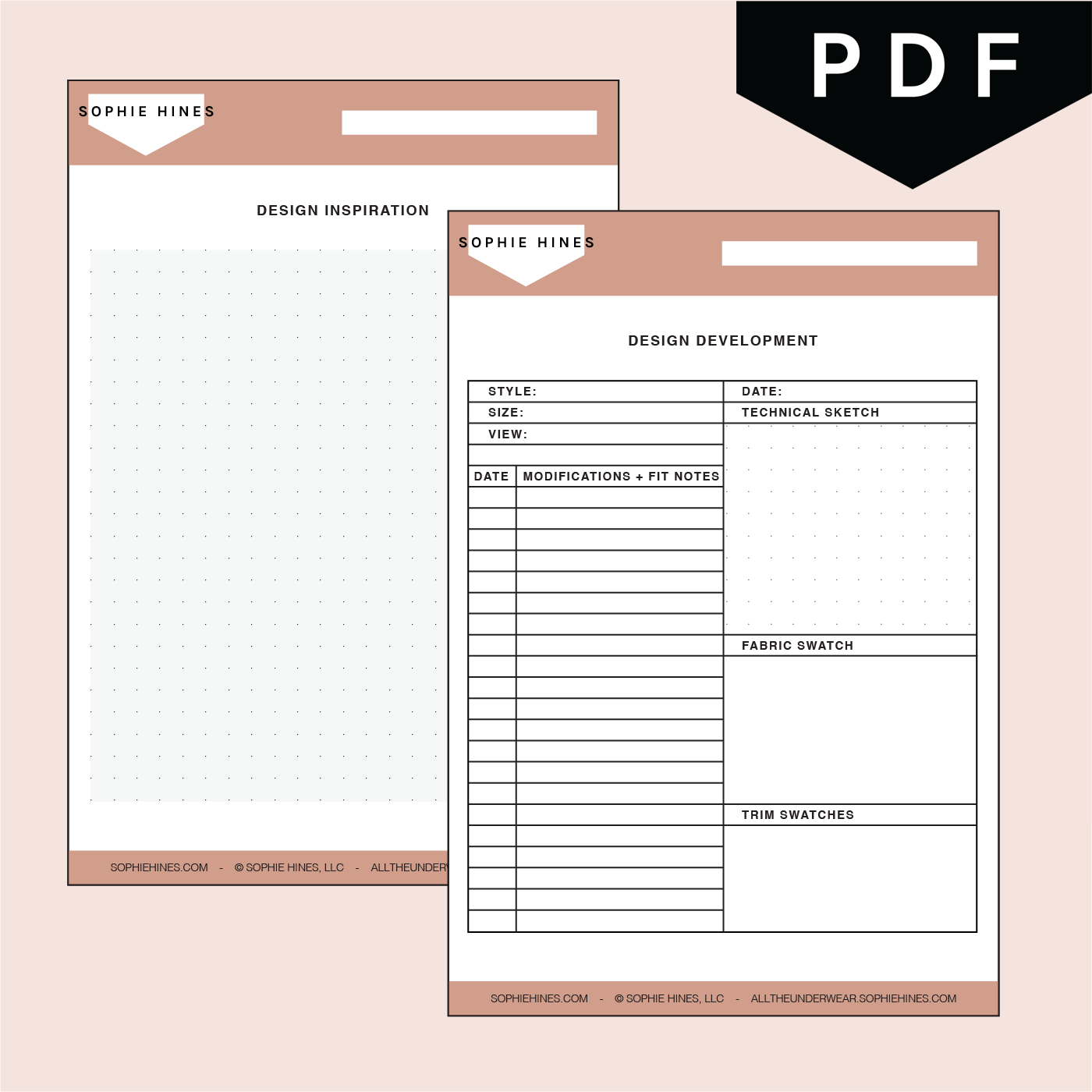 Design Development Sheets - Downloadable PDF + PNG