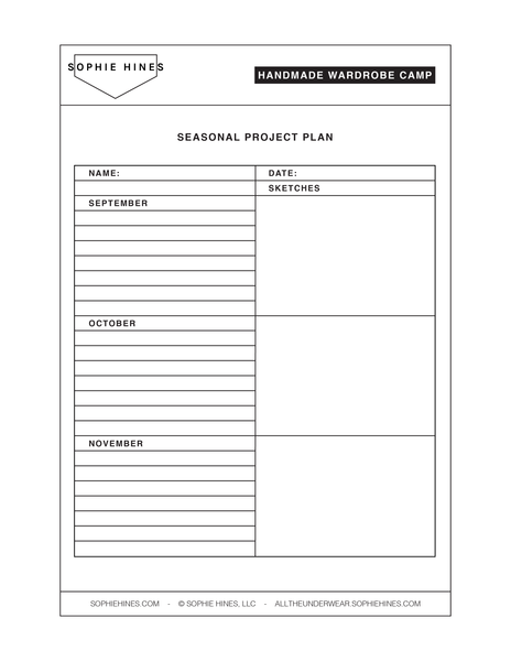 Seasonal Project Planning Sheets - Downloadable PDF + PNG